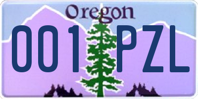 OR license plate 001PZL