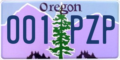 OR license plate 001PZP