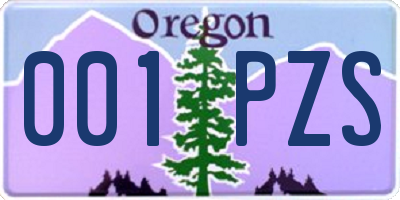 OR license plate 001PZS