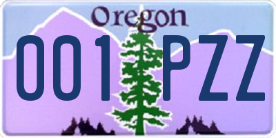 OR license plate 001PZZ