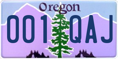 OR license plate 001QAJ