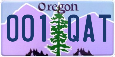 OR license plate 001QAT