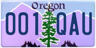 OR license plate 001QAU