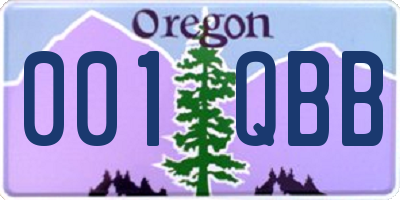 OR license plate 001QBB