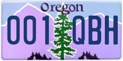 OR license plate 001QBH