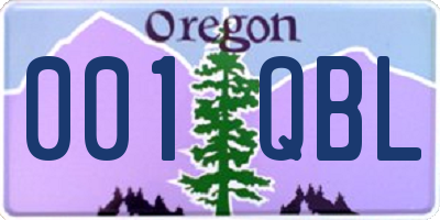 OR license plate 001QBL