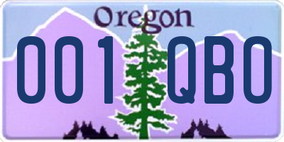 OR license plate 001QBO