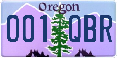 OR license plate 001QBR