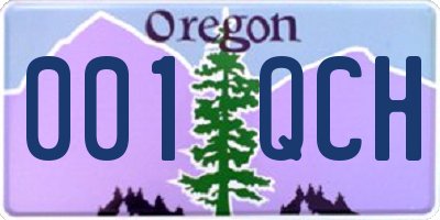 OR license plate 001QCH