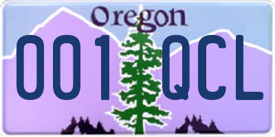 OR license plate 001QCL