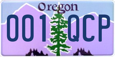 OR license plate 001QCP