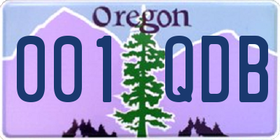 OR license plate 001QDB