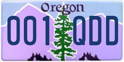 OR license plate 001QDD