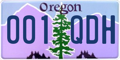 OR license plate 001QDH