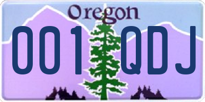 OR license plate 001QDJ