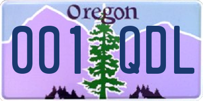 OR license plate 001QDL