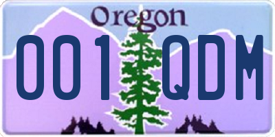 OR license plate 001QDM