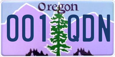 OR license plate 001QDN