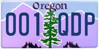 OR license plate 001QDP