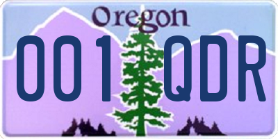 OR license plate 001QDR