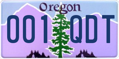 OR license plate 001QDT