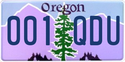 OR license plate 001QDU