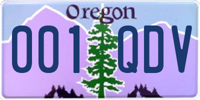 OR license plate 001QDV