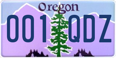 OR license plate 001QDZ