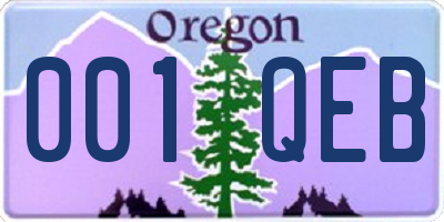 OR license plate 001QEB