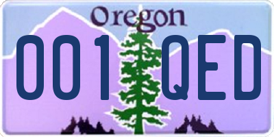 OR license plate 001QED