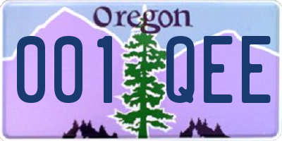 OR license plate 001QEE