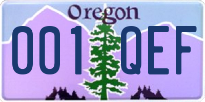 OR license plate 001QEF