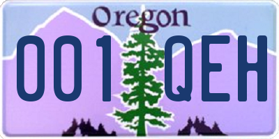 OR license plate 001QEH