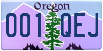 OR license plate 001QEJ