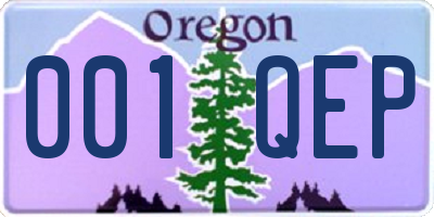 OR license plate 001QEP