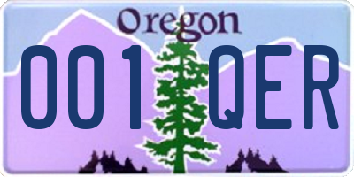 OR license plate 001QER