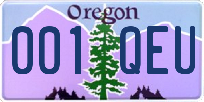 OR license plate 001QEU