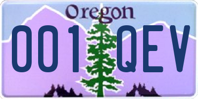 OR license plate 001QEV