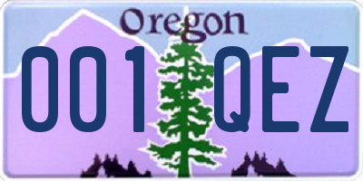 OR license plate 001QEZ