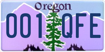 OR license plate 001QFE