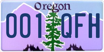 OR license plate 001QFH