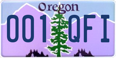 OR license plate 001QFI