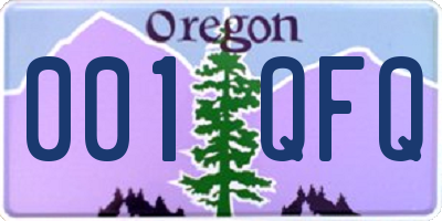 OR license plate 001QFQ