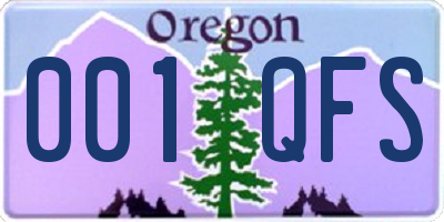 OR license plate 001QFS