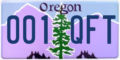 OR license plate 001QFT