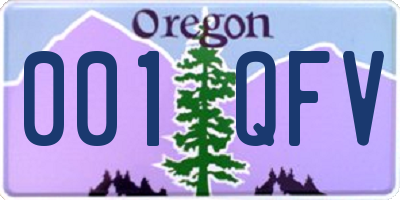 OR license plate 001QFV