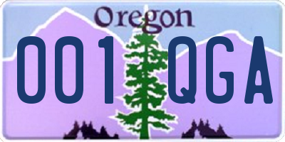 OR license plate 001QGA