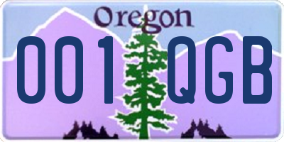 OR license plate 001QGB