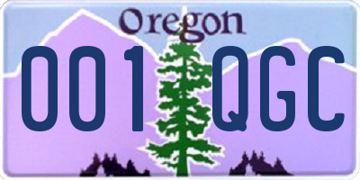 OR license plate 001QGC