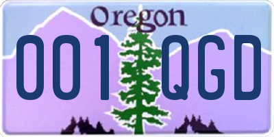 OR license plate 001QGD